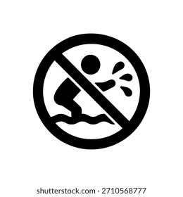 No Urinating In Pool Icon Isolated On White Background