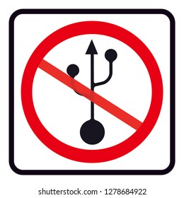 No USB Devices icon - Don't use USB Devices sign