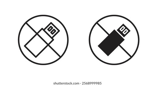 No USB flash drive sign vector set vector graphics designs
