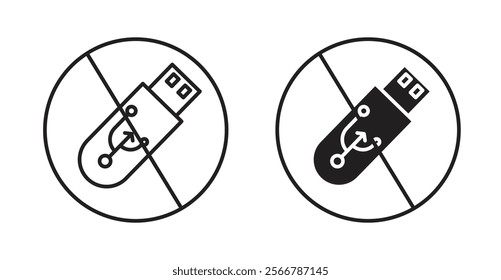 No USB flash drive signs vector illustration pack
