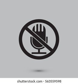 No use microphone icon, vector illustration