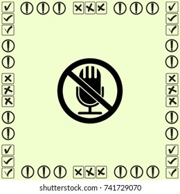 No use microphone icon, vector illustration