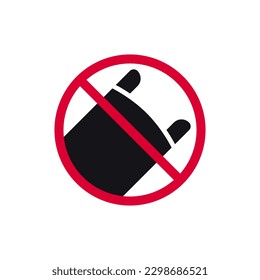 No use plastic bags prohibited sign, forbidden modern round sticker, vector illustration.