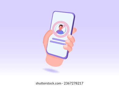No user found concept. 3D Vector illustrations for banner, website, landing page, flyer.
