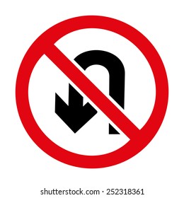 No U-turn icon great for any use. Vector EPS10.