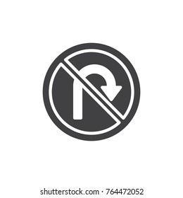 No Uturn Road Sign Icon Vector Stock Vector (Royalty Free) 764472052 ...