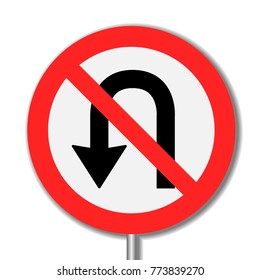 No U-Turn Signs vector design