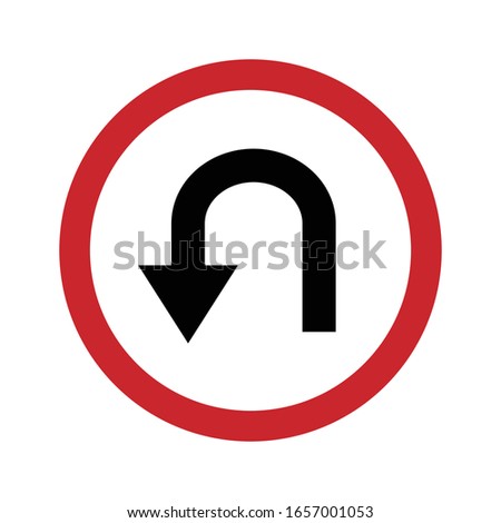 No U-turn vector design. Uturn sign symbol vector format.