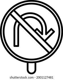 No hay diseño de iconos de línea del vector de retorno
