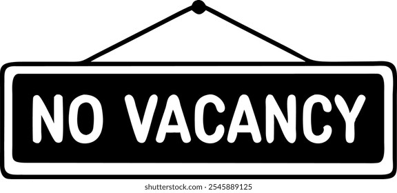 No Vacancy Hanging Board icon Billboard icon vector on a white background