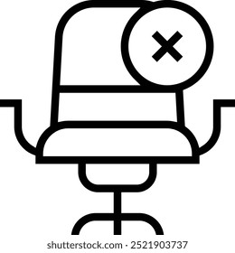 ícone sem vaga. Design de estilo linear fino isolado em fundo branco