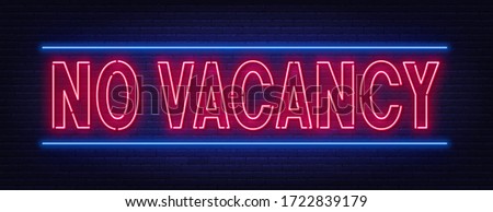 Similar – Image, Stock Photo No Vacancy with neon light