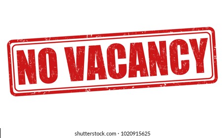 No vacancy sign or stamp on white background, vector illustration