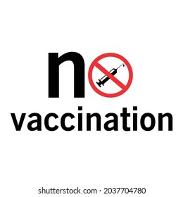 No vaccination - vector file, no covid-19