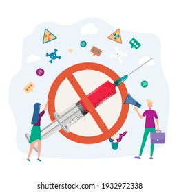 No vaccinations. Stop the vaccine. Side effects, illness or death from the injection. People are against violent vaccination. The growth of the sick. Poison or poison.
