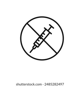 No vaccine icon logo sign vector outline