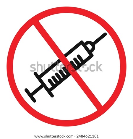 No vaccine icon mark in filled style