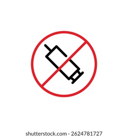 no Vaccine outline icon vector design good for web or mobile app