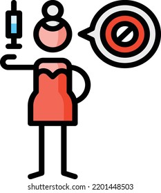 no vaccines isolated design element stock illustration. Vector on a white background
