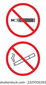 No vape cigarette smoking icon - stop warning sign