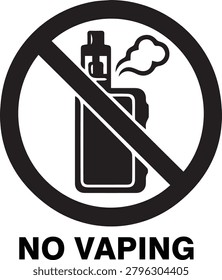 No vaping electronic cigarette mod prohibited warning vector icon