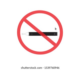 No Vaping electronic cigarettes or e-cigarette  or ecigarette Sing, accident prevention signs, Not Allowed Sign, warning symbol, vector illustration.