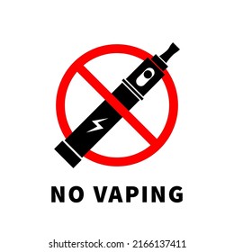 No vaping forbidden sign with electronic cigarette, isolated on white