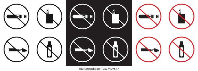 No vaping icon. High resolution icon. Vector for websites, mobile interfaces, presentations, banner, visual branding etc. Vector illustration. isolated on white and black background. EPS 10 - Powered by Shutterstock - Get 15% off with code: PIKWIZARD15