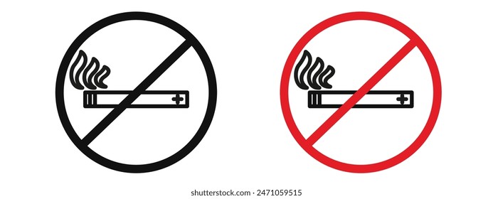 No vaping icon mark in filled style