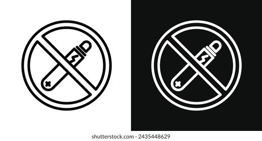 No Vaping Icon Set. Vector Illustration