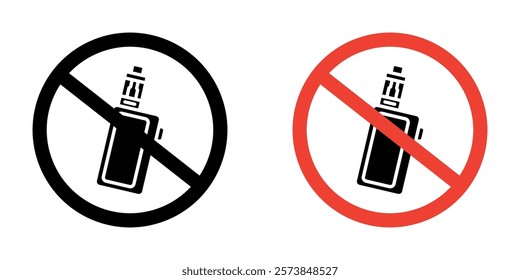 No vaping icons in filled and 3 stroke weights