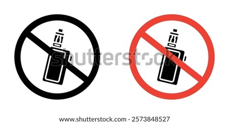 No vaping icons in filled and 3 stroke weights