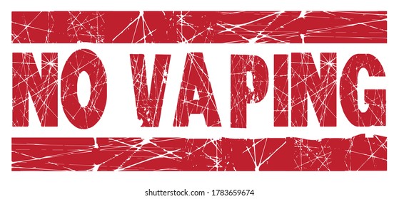 A no vaping red rubber ink stamp over a white background