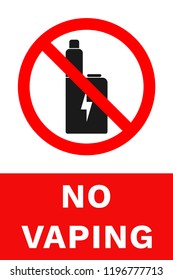 NO VAPING sign. Banner. Vector.