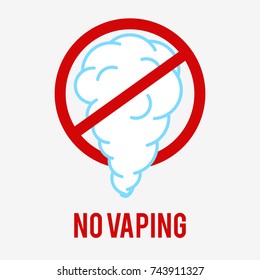 No vaping Sign. E-cigarette icon is used to show a vaping ban. A pictogram on a white background.