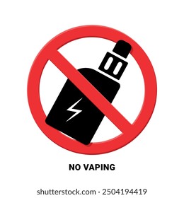 no vaping sign, forbidden circle, black vape icon with red crossed out circle vector plate for no smoking area