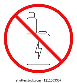 NO VAPING sign. Outline. Vector.