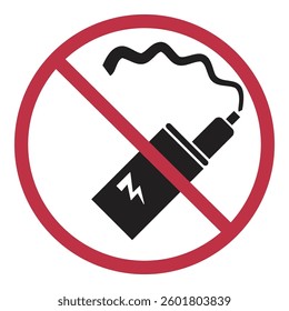 No Vaping Sign Set with Various Smoke Shapes for Design Elements