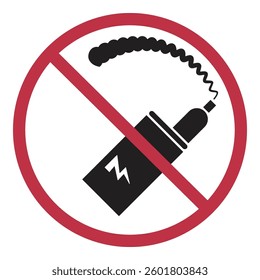 No Vaping Sign Set with Various Smoke Shapes for Design Elements