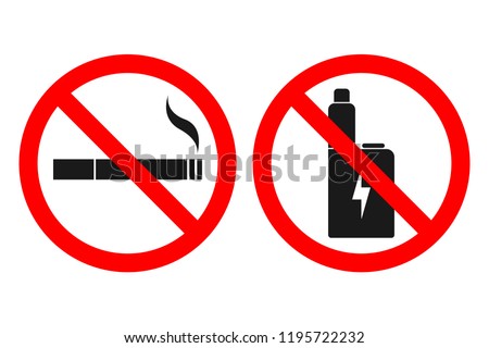 NO VAPING sign. NO SMOKING sign. Vector.