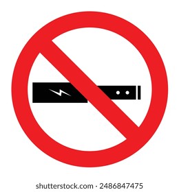 no vaping sign no smoking warning with electric cigarettes, prohibition and health risk illustration