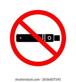 no Vaping, no smoke vector icon. Warning sign against vaping with prohibition symbol in a bold red circle