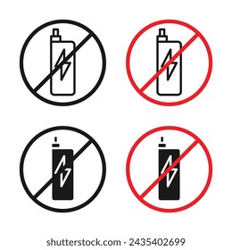 No Vaping Vector Icon Set. Smoke-Free Zone vector symbol for UI design.