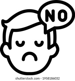 NO vector thin line icon