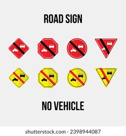 no vehicle road sign vector collection