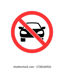No vehicles allowed icon, sign, symbol. Vector illustration