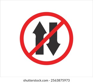 No Vehicles In Both Direction Sign png and jpg illustration