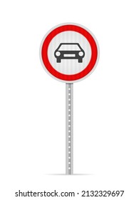 No vehicles road sign on a white background. Vector illustration.
