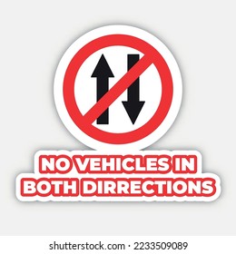 no vehicles traffic sign editable modern vector icon and text effect design