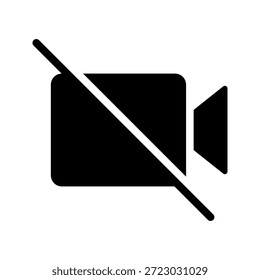 Video Sin Botón. Desactivar el ícono de Vector simple moderno del símbolo de la cámara